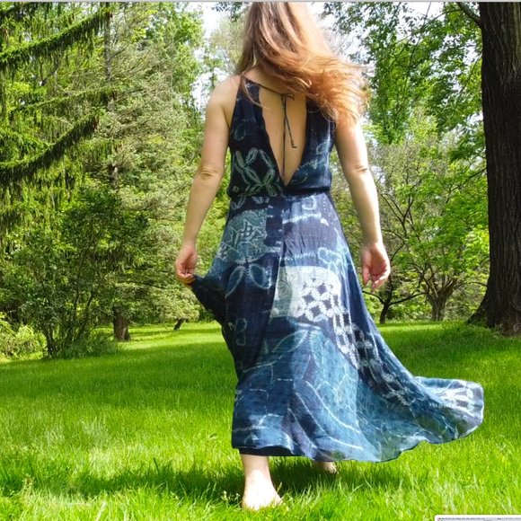 Ralph Lauren Genuine Silk Georgette Sea Flowy Maxi dress Polo Ralph Lauren Maxi - Picture 6 of 17